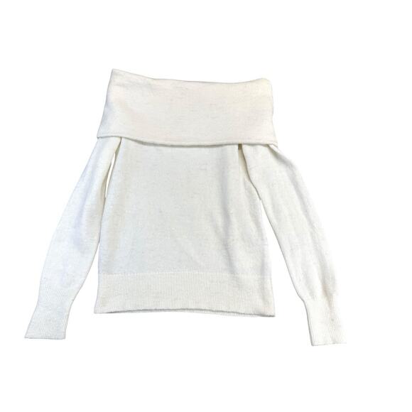 Club Monaco Charlotta Off Shoulder Sweater XS White Wool Alpaca Blend - Picture 2 of 9